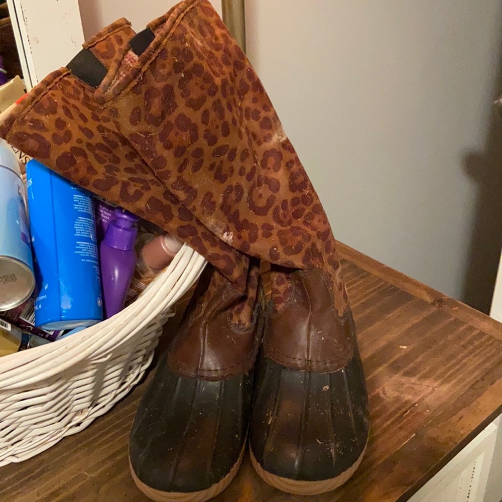 Leopard Duck Boots size 11